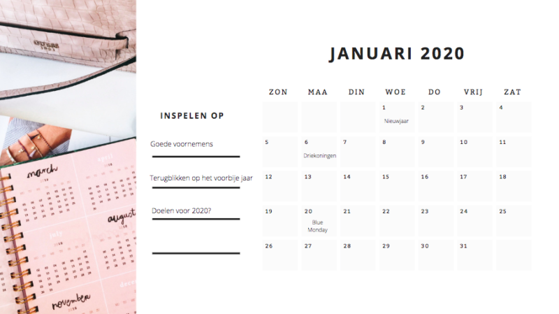 Gratis inhaakkalender voor je volgende social media posts in 2020